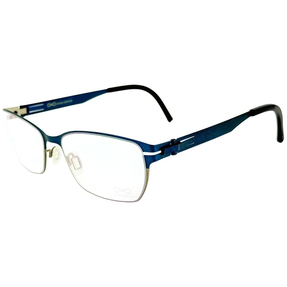 OVVO 2306 Unisex Metal Eyeglass Frame 116/70 Matte Blue Silver 53-17 w Case